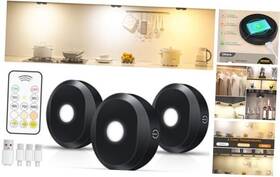 B0dchstlsg Shenzhen Yinuo Zhiyu Keji Youxian Gongsi Ltd Puck Lights With Remote Control 3 Colors Under Pack 3000k/4500k/6000k