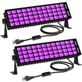 Shgpoda B0b1q3qscd 2 Pcs 100w Led Black Light Bar Ip66 Waterproof Blacklight 6ft Cord