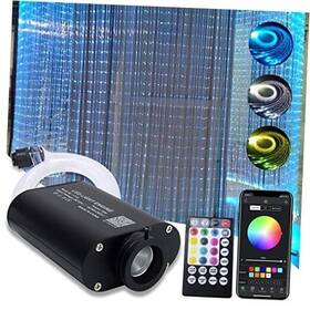 Shine Electronics 746695706451 16w Bluetooth Fiber Optic Curtain Light Kit Rgbw Waterfall Effect Music Mode