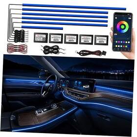 Rgb6in1 Shine Innovation Acrylic Interior Car Led Strip Light With Wireless App Rgb 6 Color In 1
