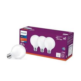 Signify North America Corporation 046677554170 Led Frosted Non-dimmable Globe G25 Light Bulb - Pack Of 3 Eyecomfort