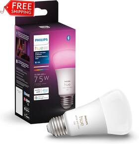 563254 Signify North America Corporation Philips Hue White And Color Ambiance A19 Medium Lumen Smart Bulb 1100 Lumens B
