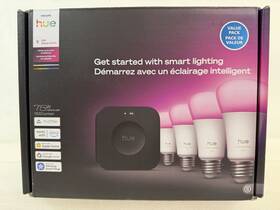 591909 Signify North America Inc. Philips Hue Starter Kit Bridge Pro With 4x A19 E26 Smart Mulitcolor Bulbs