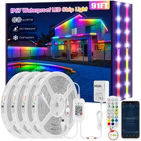 Skzlibry Rgb-ic-30m Rgb Ic Led Strip Lights Outdoor 91ft Waterproof Ip67