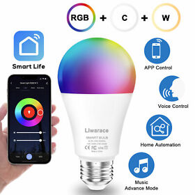 Alflx9050273wh Smart Rgb 15w Light Bulbs Lift App Control E26 A21 2700-6500k Eq 90w Lamp