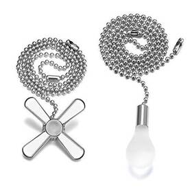 Stq-ps220 Smooth-elec Ceiling Fan Pull Chain 24-inch Extra Long Extension Cord - Silver