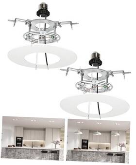 Songshi Crystal 768274647337 Recessed Can Light Conversion Kit For 5 Inch And 6 Ceiling Fixtures White-2