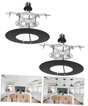 Songshi Crystal 768274647351 Recessed Can Light Conversion Kit For 5 Inch And 6 Ceiling Fixtures Black-2