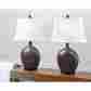 Sp-4010-brn-2pck Abbyson Living Table Lamp Set Modern Ceramic Lamps Lighting Shade Contemporary Alligator Brown