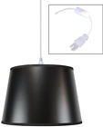 Ssw111409drbp Homeconcept New 1-light Plug In Swag Pendant Lamp Black Shade 690391485199