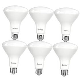 Br30 Sunco Light 840360603370 6 Pack Led Bulbs High Output 1200 Lumens Indoor 4000k Cool White
