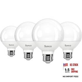 Sunco Lighting G25 Ho-2700k-4pk G25 Led Light Bulbs Globe Vanity Lights 4 Count Pack Of 1 White 27k