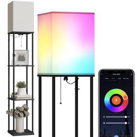 19308 Sunmory Floor Lamp With Shelves Smart App Control Standing Lamps Black