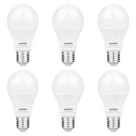 81514-su Sunshine Lighting Led A19 Light Bulb 11 Watts 75w Equivalent 1100 6 Pack 4000k Cool White