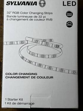 Sylvania 046135656361 32ft Rgb Flexible Light Strip Starter Kit 16 Dimmable Colors With Ir