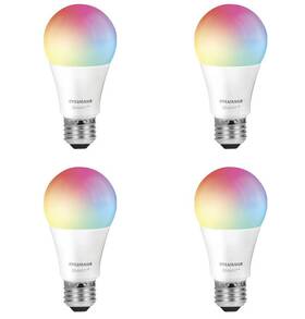 Sylvania 046135758126 4 Smart White Wifi A19 Color Changing Dimmable Led Light Bulbs