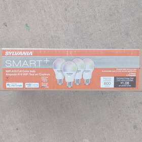 Sylvania Led9a19ciec4pkwifi5 Smart Wifi A19 Rgbw Led Bulbs 800lm Dimmable 4-pack