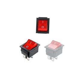 Szyiedea 797424684632 10pcs Ac 16a/250v 20a/125v Red Led Light Illuminated 4 Pins 2 Position On/off