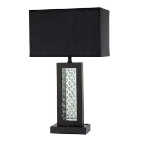 Bm253021 Table Lamp With Embedded Glass Panel Black Saltoro Sherpi