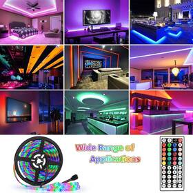 Leddc00310 Tasodin Led Strip Lights 16.4ft Rgb Color Changing Waterproof With Remote For Bedroom