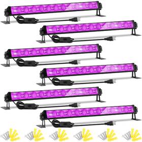 B0bhybgv3m Tigqiang 42w 6-pack Led Black Light Bar Uv Blacklight For Large Area 6ft Cable