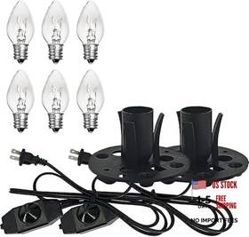 Tiqian 768486375486 Pack Salt Lamp Cord Replacement 5-foot Long With Dimmer Switch E1base 15w 2