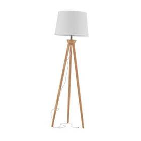 368882lxk Trademark Glb Tripod Floor Lamp-modern Light With Led Bulb Included-natural Oak Wood