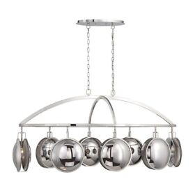 79-bel-2772708 Transitional 8-light Oval Chandelier With Mercury Glass 25.25 X 26.5 Inches