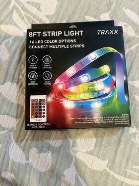 Wanxel1877 Traxx 8ft Multicolor Led Light Strip Color Changing Dimmable Remote Control