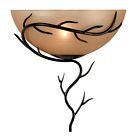 90901brz Twigs Glass - Country Shades Id Amber 17569 Style Iridescent Wall Sconce