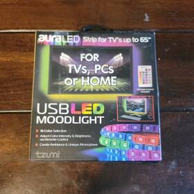 6058 Tzumi Aura Led Mood Light Strip For Tv Up To 65 Inch With Remote Control