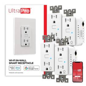 51417 Ultrapro In-wall Smart Outlet Receptacle 2.4 Ghz Wi-fi No Hub Required Compat