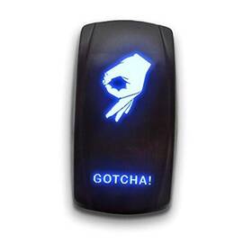 Lb95b Unv Inc -lb95b Gotcha - Blue Stark 5-pin Laser Etched Led Rocker Switch Dual Light 20a