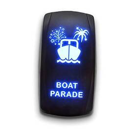 Rs-boat-parade-lb98b Unv Inc Boat Parade - Blue Stark 5-pin Laser Etched Led Rocker Switch Dual Light