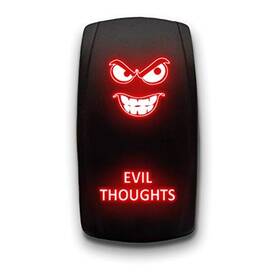 Rs-evil-thoughts-lc109r Unv Inc Evil Thoughts - Red Stark 5-pin Laser Etched Led Rocker Switch Dual Light