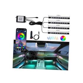 Llc-2507 Upcorner Led Lights For Car Interior Smart 4 Pcs Light Strip Cigarette Lighter