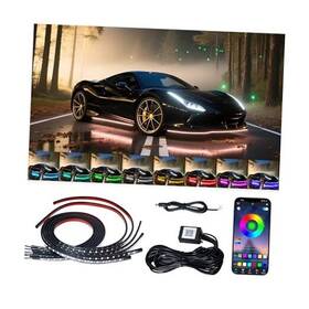 Upcorner Ul-2606s Underglow Led Lights For Cars - 6pcs Rgb Neon Light Kit With 360 Leds