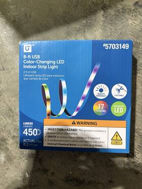 5703149 Utilitech 8-ft Usb Led Color-changing Light Strip Remote 450 Lumens