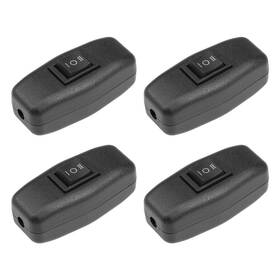 Uxcell 714998987372 4pcs Inline Cord Switch On-off-on Dpdt Lamp Light Rocker Black Ac 250v 3a