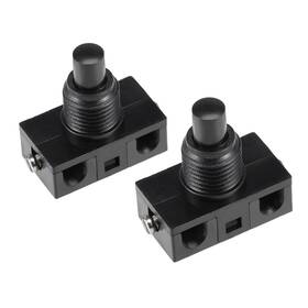 Uxcell 784958873694 2pcs Inline Foot Pedal Push Button Switch Type Lamp Control On/off Black