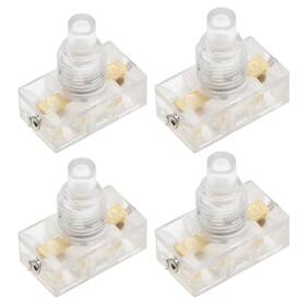 Uxcell 784958873762 Inline Foot Pedal Push Button Switch Ufo Type Lamp Control On/off Clear 4 Pcs