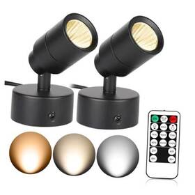 Vn-l001 Vamnee 2 Pack Led Spotlights Indoor 3w Dimmable Uplighting With Remote Control &
