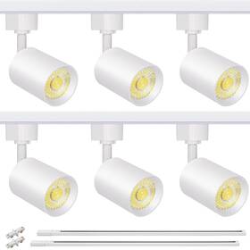 Vanoopee B0cz3y5l6x 6-light Led Track Lighting Kit 6.6ft H Type Rails Dimmable
