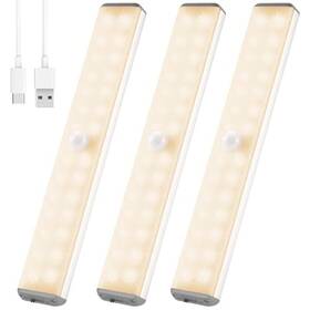Iq28 Vcy Led Closet Light 28led Dimmer Rechargeable Motion Under Cabinet Lighting