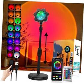 Vegasigns 755205206381 Sunset Lamp Projector Led Lights App Remote Light 16 Colors Night