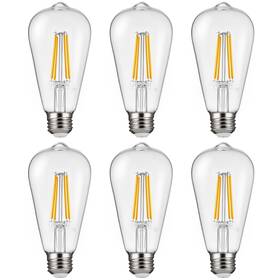 3st19d7w Vevor 6 Pack Edison Bulbs Led St19 7w Dimmable 800 Lumens 2700k E26 Antique
