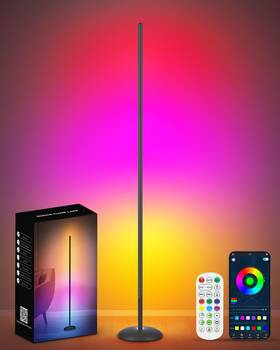 Hc601 Vexinat Corner Floor Lamp Smart Rgb Led With App And 1 Pack Black