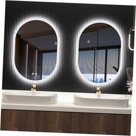 M3099 Vinc 2pcs 28x20 Inch Oval-led-bathroom-mirror Dimmable Brightness Lghted-bathroom