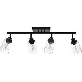 Vinluz 732214907379 Black Track Lighting Ceiling With Clear Glass