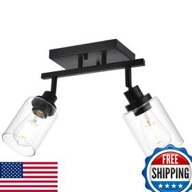 B0d9288xcw Wanluce 2-light Black Track Lighting Kit Fixtures Wall/ceiling Mount